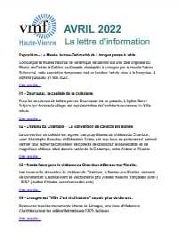 VMF Haute-Vienne - La lettre d'information d'Avril 2022