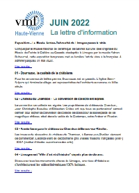 VMF Haute-Vienne - La lettre d'information de Juin 2022